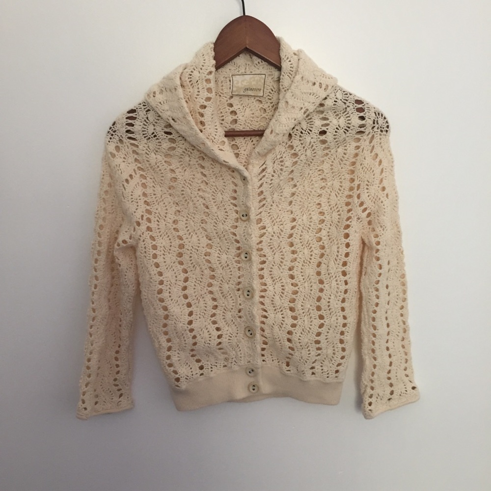 Anthropologie Guinevere knit crochet  sweater